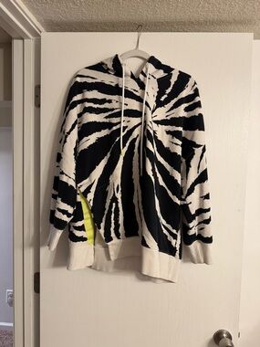 Fabletics Black and White Tie-Dye Pullover Hoodie